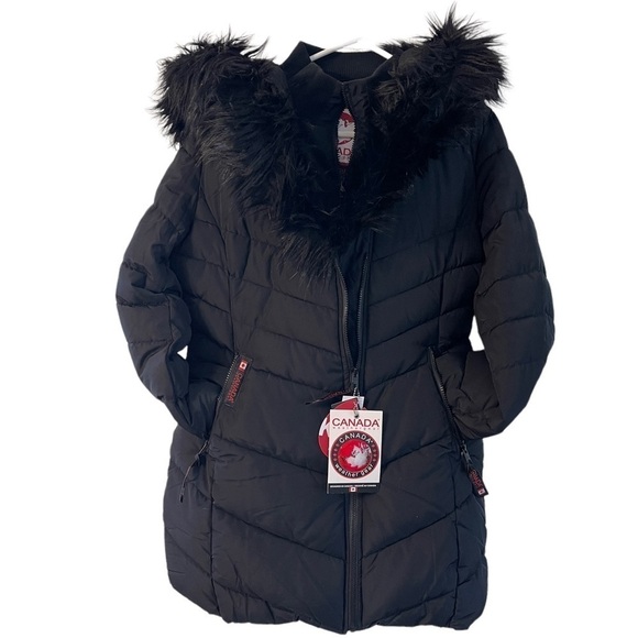 NWT Canada Weathergear Vegan Bubble Jacket Size Medium. Faux fur lined - Picture 1 of 11